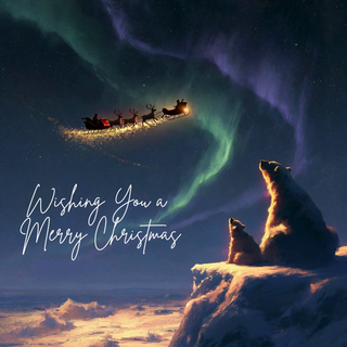 Polar Bears Sleigh Merry Christmas