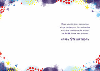 Age 9 Male - Greeting Card - inside
