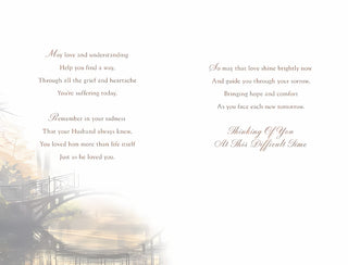 Sympathy Loss Of Husband - Greeting Card - inside