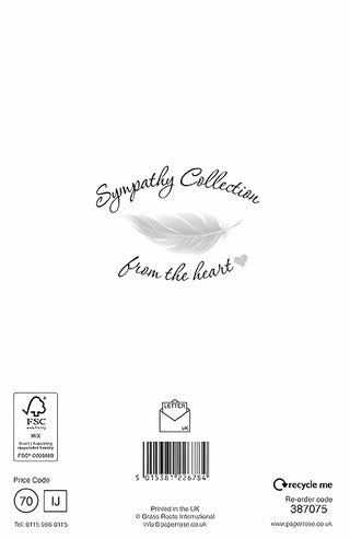 Sympathy Loss Of Mum - Greeting Card - rear