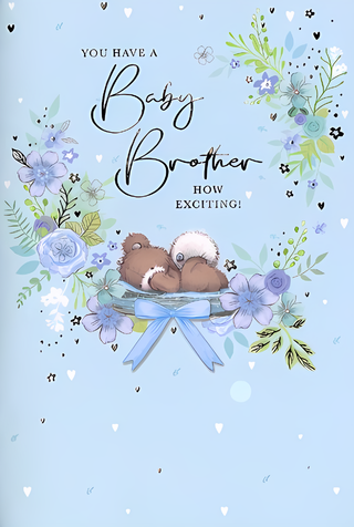 Birth Congratulations Baby Brother - Greeting Card