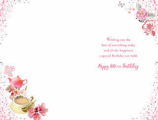 Age 80 Female - Greeting Card - inside