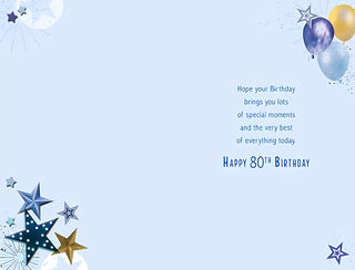 Age 80 Male - Greeting Card - inside