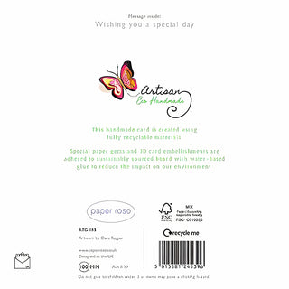 Open Birthday Female - Greeting Card - rear