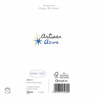 Open Birthday Male - Greeting Card - rear