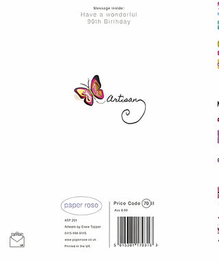 Age 90 Female - Greeting Card - rear