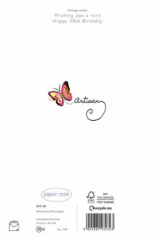 Age 30 Female - Greeting Card - rear