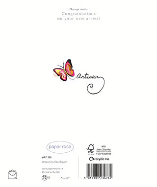 Birth Congratulations Boy - Greeting Card - rear