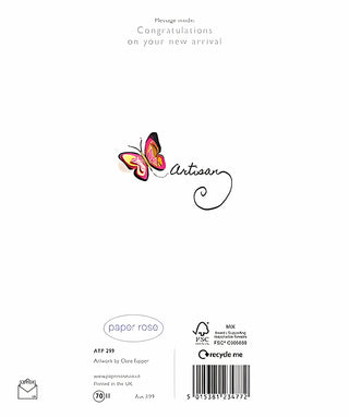Birth Congratulations Girl - Greeting Card - rear