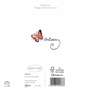 Happy Anniversary - Greeting Card - rear