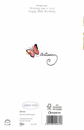 Age 90 Female - Greeting Card - rear