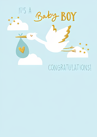 Birth Congratulations Boy - Greeting Card