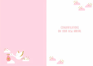 Birth Congratulations Girl - Greeting Card - inside