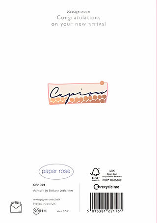 Birth Congratulations Girl - Greeting Card - rear