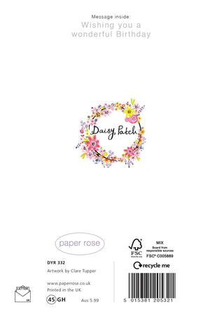 Goddaughter - Greeting Card - rear