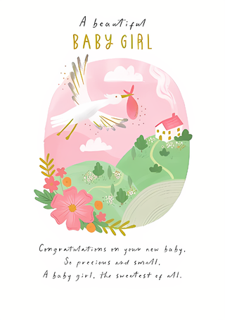 Birth Congratulations Girl - Greeting Card