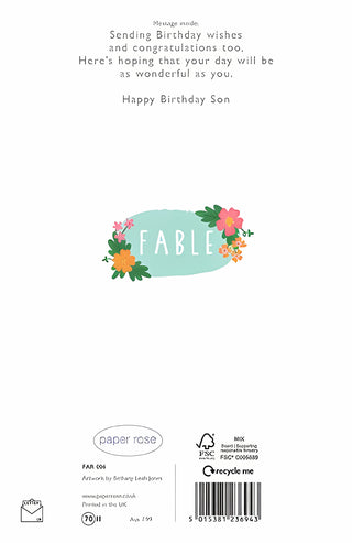 Son - Greeting Card - rear