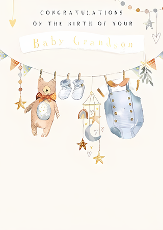 Birth Congratulations Grandson - Greeting Card