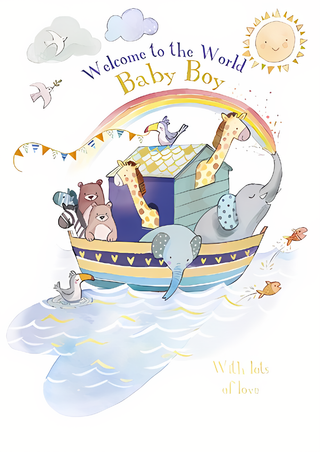 Birth Congratulations Boy - Greeting Card