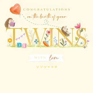 Birth Congratulations Twins - Greeting Card