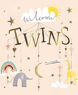 Birth Congratulations Twins - Greeting Card