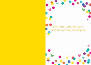 Your 1st Wedding Anniversary - Greeting Card - inside
