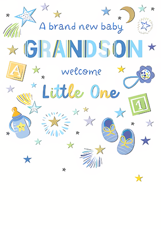 Birth Congratulations Grandson - Greeting Card