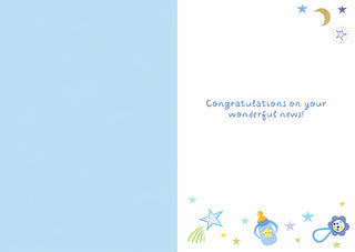 Birth Congratulations Grandson - Greeting Card - inside