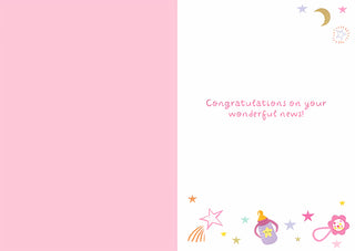 Birth Congratulations Granddaughter - Greeting Card - inside