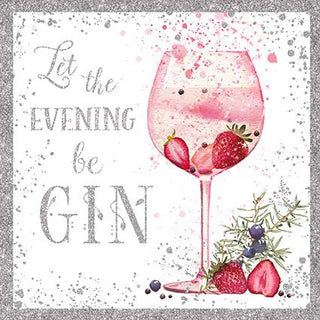 Open Birthday Female, Gin Glass - Greeting Card
