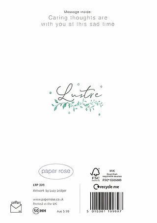 Sympathy Loss Of Mum - Greeting Card - rear