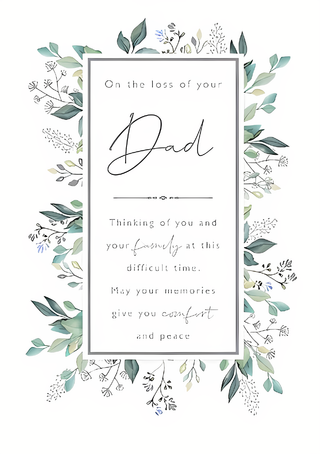 Sympathy Loss Of Dad - Greeting Card