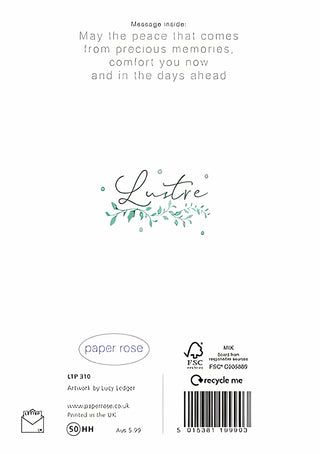 Sympathy Loss Of Dad - Greeting Card - rear