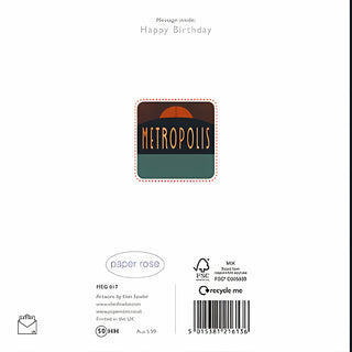 Open Birthday Male - Greeting Card - rear
