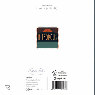 Open Birthday Male - Greeting Card - rear