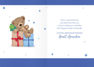Great Grandson - Greeting Card - inside