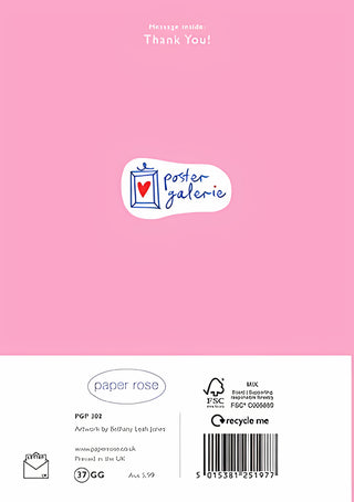 Thank You - Greeting Card - rear