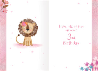 Age 3 Female - Greeting Card - inside