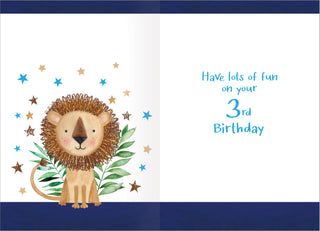 Age 3 Male - Greeting Card - inside