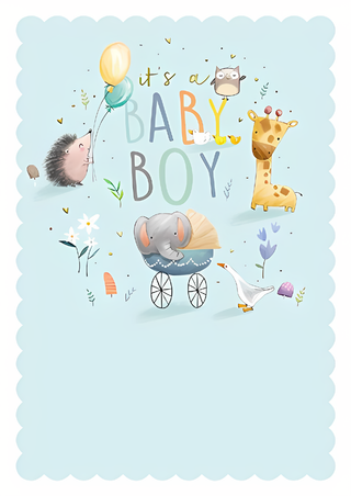 Birth Congratulations Boy - Greeting Card
