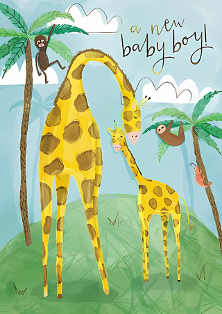 Birth Congratulations Boy - Greeting Card