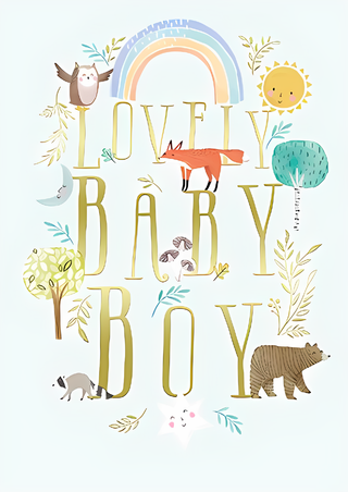 Birth Congratulations Boy - Greeting Card