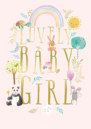 Birth Congratulations Girl - Greeting Card