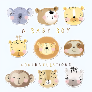 Birth Congratulations Boy - Greeting Card