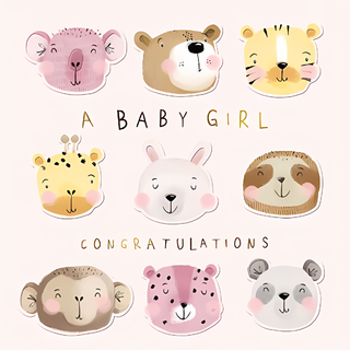 Birth Congratulations Girl - Greeting Card