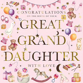 Birth Congratulations Great Granddaughter - Greeting Card