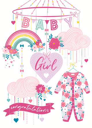 Birth Congratulations Girl - Greeting Card