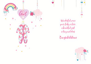 Birth Congratulations Girl - Greeting Card