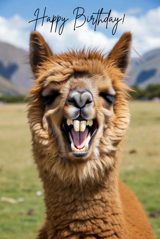 Alpaca Happy Birthday - Ecard