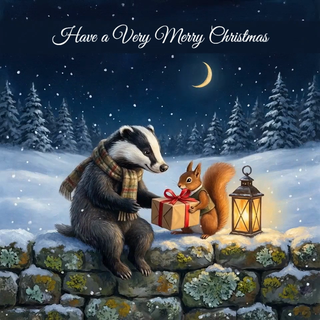 Badger And Squirrel Merry Christmas